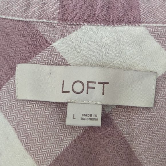 Loft Checked Shirt Women's Large - Picture 3 of 6